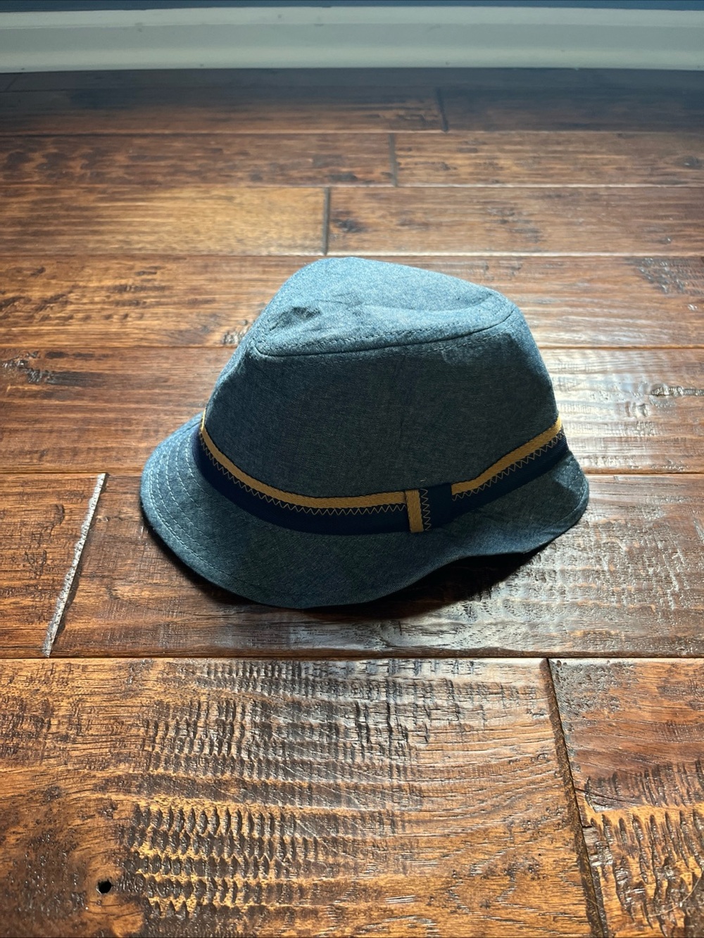 Zara Kids Denim Navy Brim Lightweight Summer Sun Bucket Hat Blue One Size